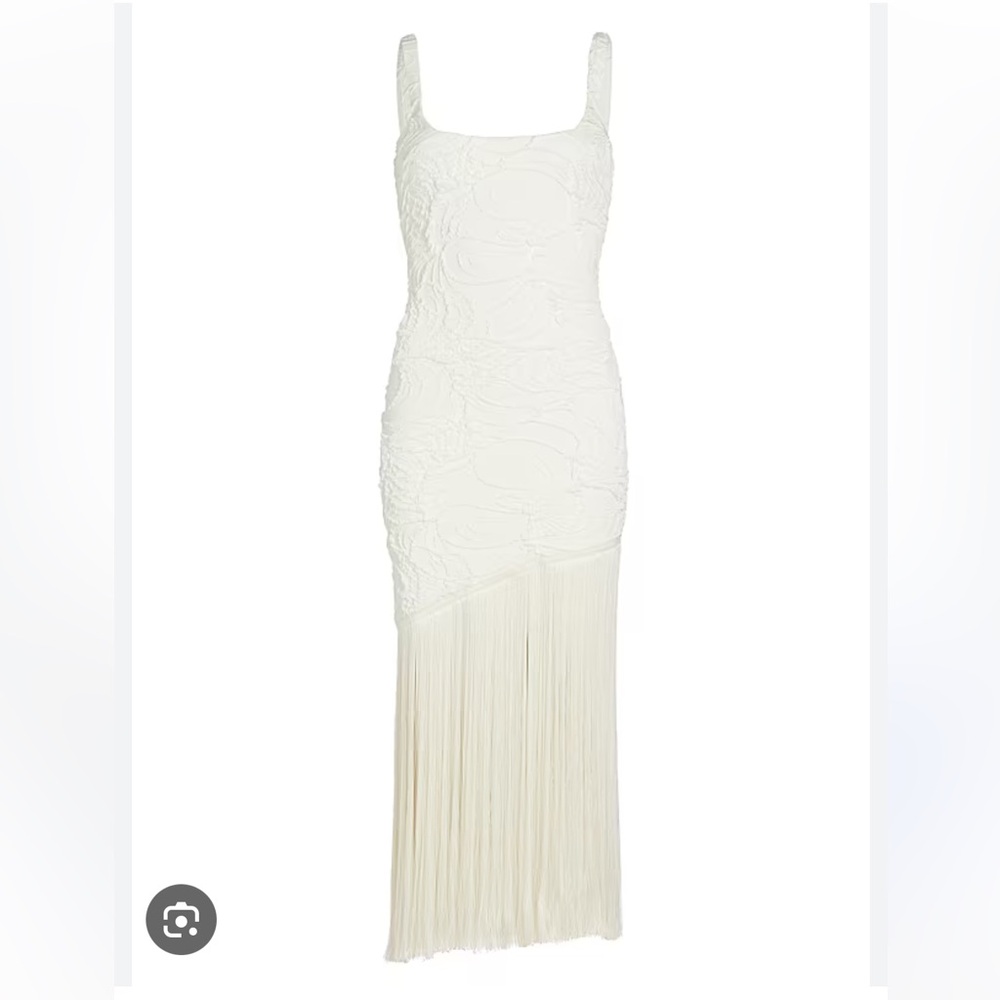 PatBO Jacquard & Fringe Midi-Dress